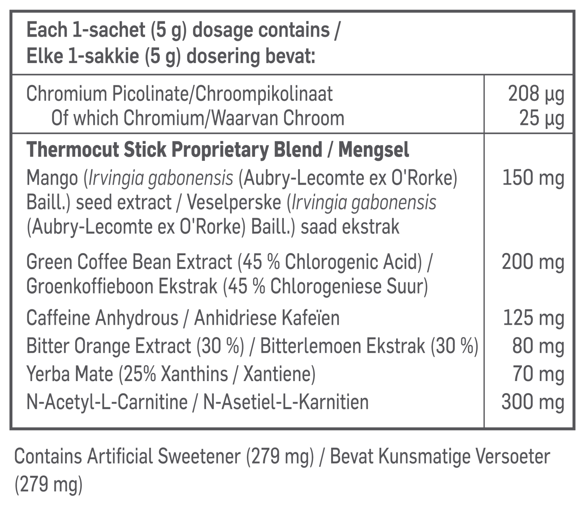 Thermo Cut Slim Sticks Sachets Nutri-table - 20s