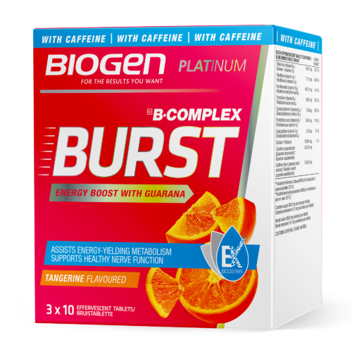BPS B ComplexBurst 30s Caffeine Tangerine | Biogen SA | B-Burst Fizzy Tangerine - 30 Tabs