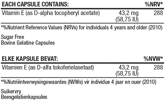 Vitamin E Nutritable, 30 Caps