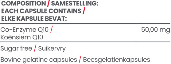 Co-Enzyme Q10 50mg Nutritable